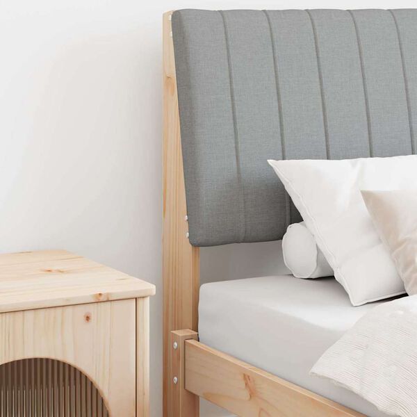 vidaXL Gepolstertes Kopfteil Hellgrau 75 cm Massives Kiefernholz