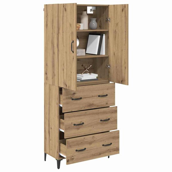 vidaXL Highboard Artisan-Eiche 69,5 x 34 x 180 cm Holzwerkstoff