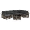 vidaXL Gartensofa-set 9 stk. Grau und Dunkelgrau Poly-Rattan