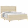 vidaXL Boxspringbett mit Matratze Creme 180 x 200 cm Stoff
