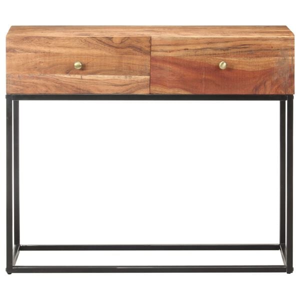 vidaXL Konsolentisch 90x35x75 cm Raues Akazienholz