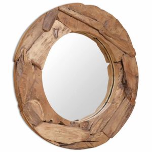 vidaXL Dekorativer Spiegel Teak 80 cm Rund