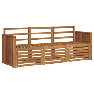 vidaXL Outdoor-Sofagarnitur 3 stk. 3-Sitzer Natur Massivholz Akazie