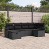 vidaXL Gartensofa-set mit Kissen 6 pcs Schwarz Poly-Rattan