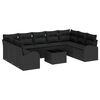 vidaXL Sofa Set 10 stk. 9-Sitzer Schwarz Poly-Rattan