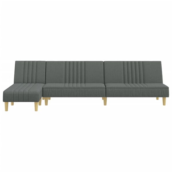 vidaXL Schlafsofa in L-Form Dunkelgrau 255x140x70 cm Stoff