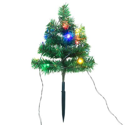 vidaXL Wegbeleuchtung Weihnachtsbäume 6 Stk. Mehrfarbig LEDs 45 cm PVC