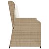 vidaXL Gartenbank Verstellbar mit Kissen Beige Poly Rattan