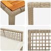 vidaXL Garten Essgruppe 7 pcs Beige Poly-Rattan