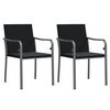 vidaXL Gartenst&uuml;hle mit Kissen 2 Stk. Schwarz 56x59x84 cm Poly Rattan