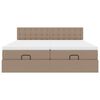 vidaXL Ottoman-Bett mit Matratzen LEDs Cappuccino 160x200cm Kunstleder