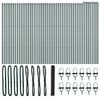 vidaXL Zaunpfosten Grau 100 x 1,4 m (36 mm Maschenweite) Stahl und PVC