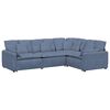 vidaXL Modulares Sofa mit Kissen Cordstoff Blau