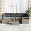vidaXL Gartensofa-set mit Kissen 7 pcs Grau Poly-Rattan