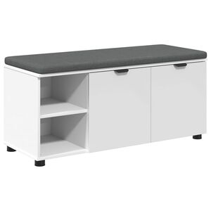 vidaXL Flurbank mit Kissen Uni Wei&szlig; 100 x 38 x 46 cm