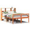 vidaXL Massivholzbett mit Regal ohne Matratze Wachsbraun 140x200 cm