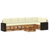 vidaXL Ecksofa Set mit Kissen 7 pcs Natur und Creme Massivholz Akazie