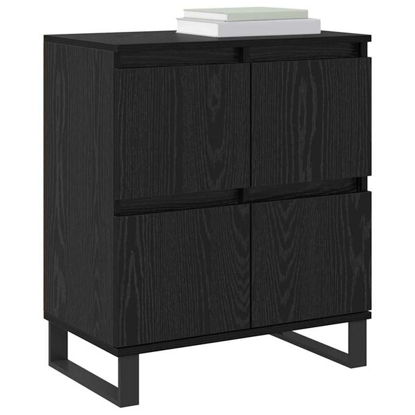 vidaXL Sideboard 2 pcs Schwarz Eichen-Optik 60 x 35 x 70 cm