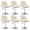 vidaXL Esszimmerst&uuml;hle 6 Stk. Drehbar Creme Samt