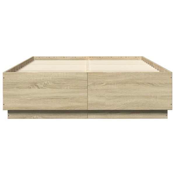 vidaXL Bettgestell Sonoma-Eiche 140x200 cm Holzwerkstoff