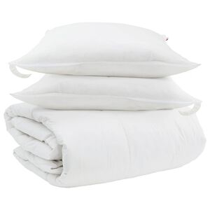 vidaXL Bettdecken Set mit Kissen 3 pcs Wei&szlig; Daunenfeder