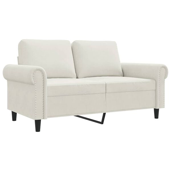 vidaXL 2-Sitzer-Sofa Creme 120 cm Samt