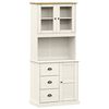 vidaXL Highboard VIGO Wei&szlig; 78x40x175 cm Massivholz Kiefer
