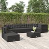 vidaXL 8-tlg. Garten-Lounge-Set mit Kissen Schwarz Poly Rattan