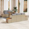 vidaXL Garten-Sofa-Set mit Speicher 6 pcs Beige Poly Rattan