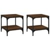 vidaXL Beistelltische 2 Stk. Braun Eiche 40x40x40 cm Holzwerkstoff