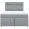 vidaXL Boxspringbett mit Matratze Hellgrau 160x200 cm Stoff