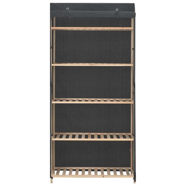 vidaXL Kleiderschrank Grau 79 x 40 x 170 cm Stoff