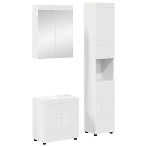 vidaXL Badezimmerm&ouml;bel-Set TULUM 3 Stk. Wei&szlig; 60 x 34 x 63 cm