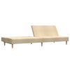 vidaXL Schlafsofa 2-Sitzer mit Fu&szlig;hocker Creme Stoff