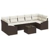 vidaXL Sofa Set 8 stk. Braun und Creme Poly-Rattan