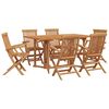 vidaXL Garten Essgruppe 7 pcs Braun 150 x 90 x 75 cm Massivholz Teak