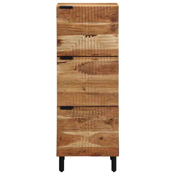 vidaXL Highboard mit Regal Natur 40 x 33,5 x 110 cm Massivholz Akazie