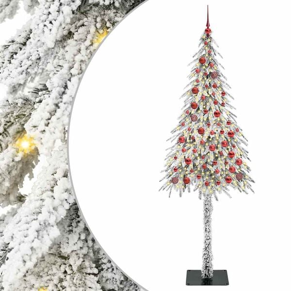 vidaXL Weihnachtsbaum mit 300 LEDs Wei&szlig; 210 cm PE und Stahl