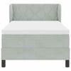 vidaXL Boxspringbett mit Matratze Hellgrau 90 x 200 cm Samt