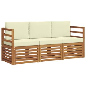 vidaXL Sofagarnituren 3 pcs Natur und Creme Massivholz Akazie