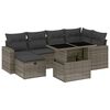 vidaXL 7-tlg. Garten-Sofagarnitur mit Kissen Grau Poly Rattan
