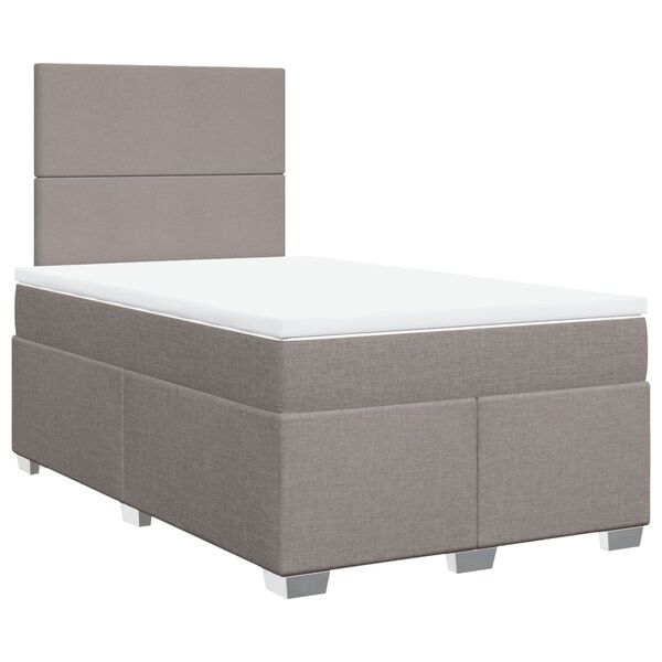 vidaXL Boxspringbett mit Matratze Taupe 120x190 cm Stoff