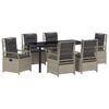 vidaXL Garten Essgruppe 7 pcs Hellgrau Poly-Rattan