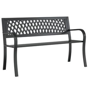 vidaXL Gartenbank Schwarz 120 cm Stahl