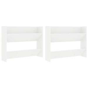 vidaXL Wand-Schuhschr&auml;nke 2 Stk. Wei&szlig; 80x18x60 cm Holzwerkstoff