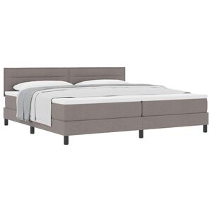 vidaXL Boxspringbett mit Matratze Taupe 200 x 200 cm Stoff