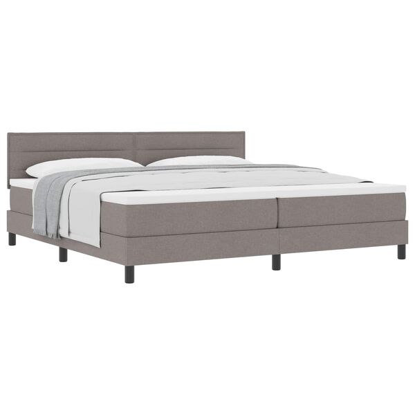 vidaXL Boxspringbett mit Matratze Taupe 200 x 200 cm Stoff