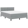 vidaXL Boxspringbett mit LED-Lichtleisten Hellgrau 140 x 190 cm Stoff