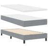vidaXL Boxspringbett mit Matratze Hellgrau 200 x 90 cm Polyester