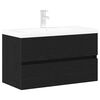 vidaXL Waschbeckenschrank Schwarz Eichen-Optik 80 x 39 x 62 cm